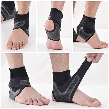 1 Pcs Right Foot Breathable Ankle Brace for Sprained Ankle,Stabilize Ligaments,Prevent Re Injury for men &amp; women with Adjustable Wrap