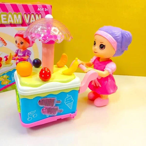 Cute Doll Ice Cream Cart With Music &amp; Lights
