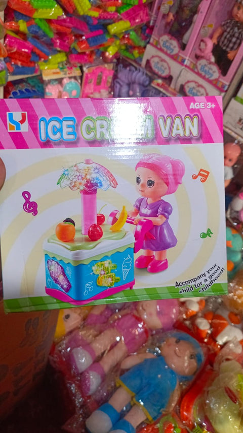 Cute Doll Ice Cream Cart With Music &amp; Lights