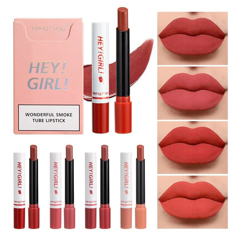 4-in-1 Trending Lipstick Set – Cigarette-Shaped Matte Lipsticks, Long-Lasting, Easy to Apply, Non-Sticky &amp; Fade-Resistant Lip Gloss for Makeup Lovers