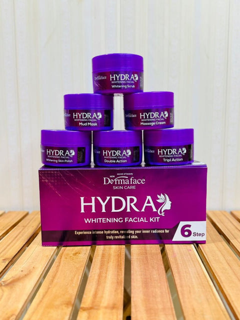 Derma Face Hydra Whitening Facial Kit 6 steps Whitening And Glowing Facial Kit 300ml