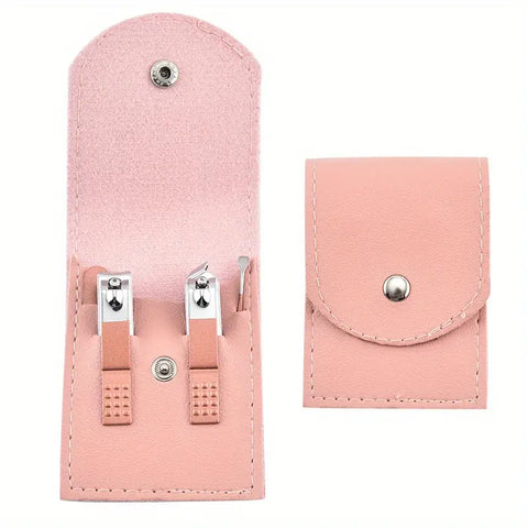 4 in 1 Professional Manicure Set 4-Piece Stainless Steel Nail Care Kit – Nail Clippers, Cuticle Nippers, Nail File &amp; Spoon Pusher – Unscented, No Batteries Needed, Non-Electric Tools for Nail Techs &amp; Home Use - Random Color