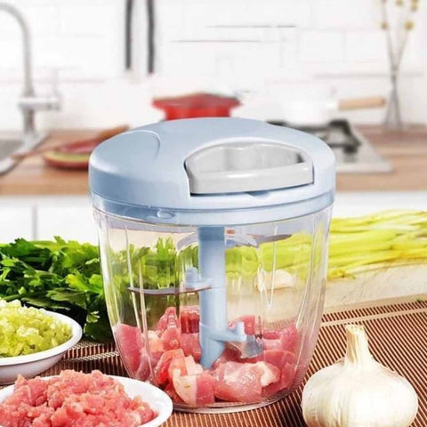 5 Blades Manual Vegetable Chopper Cutter Hand Pull Food Chopper (random color)