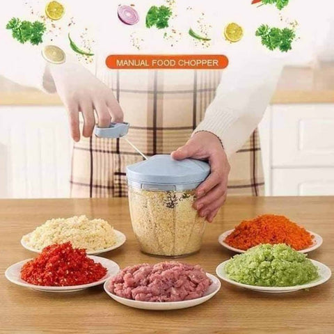 5 Blades Manual Vegetable Chopper Cutter Hand Pull Food Chopper (random color)