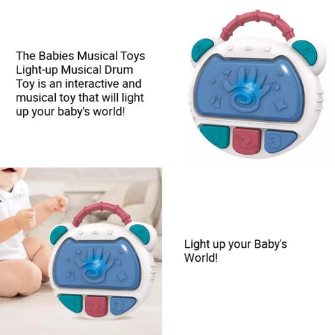 Flash Drum Toy for Kids - Early Education Drums Piano Musical Instrument Baby Toys Baby Hand Drum Toy Baby Flash Drum With Lights And Music Babies Drum Clap Music Hand Drum Children Preschool Early Development Toy