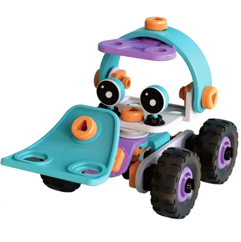 DIY Soft Rubber Building Puzzle Truck Toy Set for Kids – Creative 3D Assembly Construction Vehicle Toy with Flexible Pieces, Safe Educational STEM Learning Toy for Toddlers and Children - Random Color