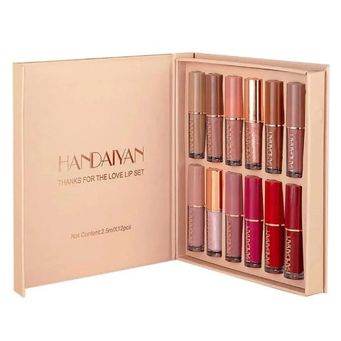 12 Colors HANDAIYAN Matte Liquid Lipstick Set