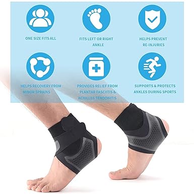 1 Pcs Right Foot Breathable Ankle Brace for Sprained Ankle,Stabilize Ligaments,Prevent Re Injury for men &amp; women with Adjustable Wrap
