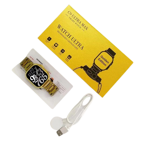 C9 Ultra Max Gold Edition Color Smartwatch 2.1 Inch Screen With Hryfine App