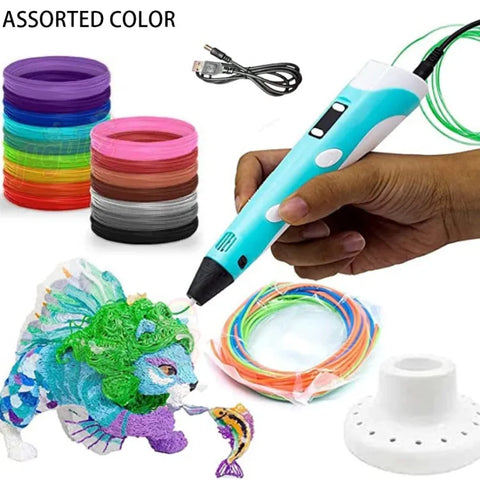 3D Pen for 3D Printing Drawing Pen USB 3D pen plus with safe filament Creative Learning for Children Kids as Toys DIY Arts &amp; Crafts Boy Girls Perfect Gift
