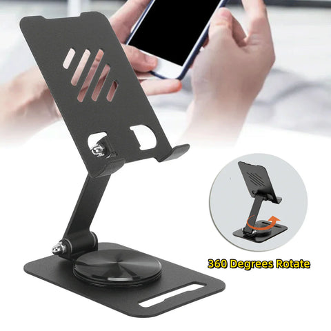 360-Degree Rotate Metal Desk Mobile Phone &amp; Tablet Holder Stand (Random Color)