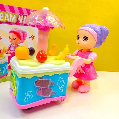 Cute Doll Ice Cream Cart With Music &amp; Lights