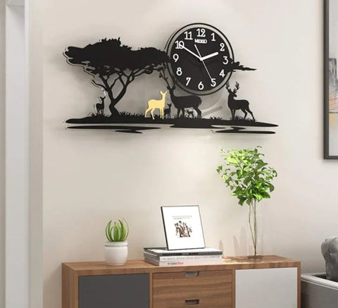 3D Jungle Wooden Wall Clock