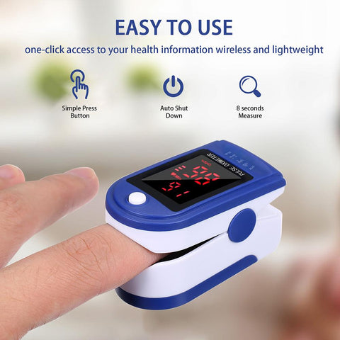 Fingertip Pulse Oximeter Blood Oxygen Saturation Detector Pulse Rate Monitor Portable Oximeter with Fingertip Puls Rate Monitor Portable Oximeter