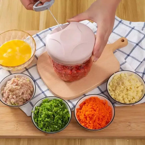 5 Blades Manual Vegetable Chopper Cutter Hand Pull Food Chopper (random color)