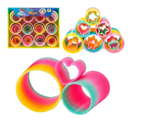 3 In 1 Rainbow Vibrant Circle Spring Set - Rainbow Ring Toy For Kids (36 Pcs) | Babies Toys 