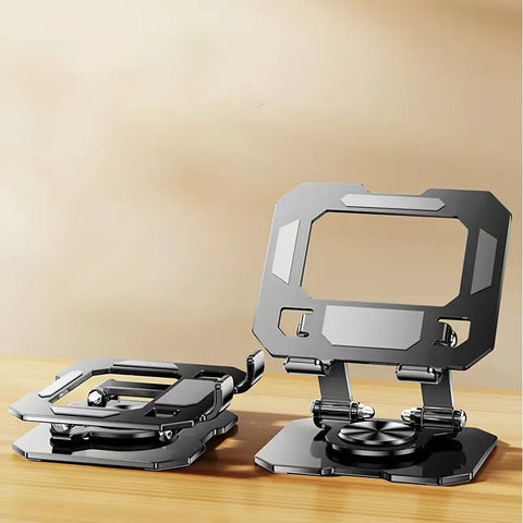 360° Rotating Metal Tablet &amp; Mobile - Adjustable, Foldable, and Portable Desk Mount with Cooling Design for Phones, Tablets, and Small Devices, Device Cooling Stand | Stainless Steel Stand, Tablet Holder Stand - Random Color