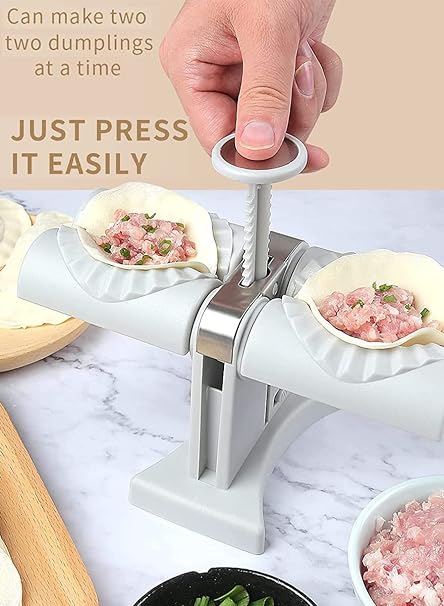 Double head design automatic dumpling machine mold,  dumplings quickly and easily (random color)
