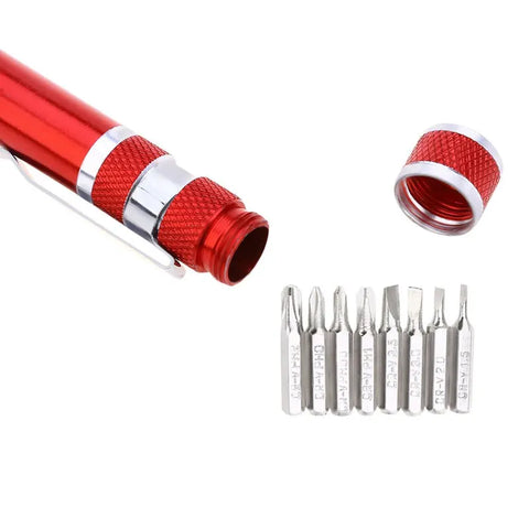 8 in 1 screwdrivers tool pen | Precision Pocket Screwdriver Set Mini Gadgets Repair Tool Mini Pen Screwdriver Set Multi-function Magnetic Screwdriver Kit (Random color) (1 pc)
