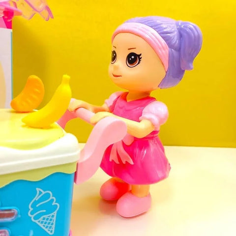 Cute Doll Ice Cream Cart With Music &amp; Lights