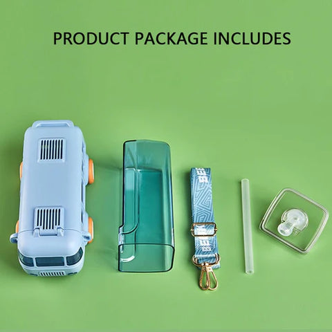 Bus Shape School Water Bottle with Strap 500 ML (Random Color)