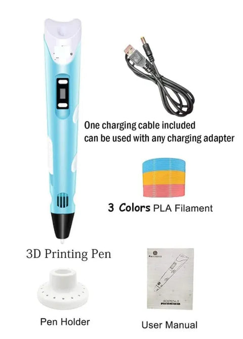3D Pen for 3D Printing Drawing Pen USB 3D pen plus with safe filament Creative Learning for Children Kids as Toys DIY Arts &amp; Crafts Boy Girls Perfect Gift