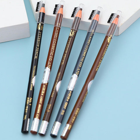 12 Pcs Waterproof Sweat-proof Eyebrow Pencil Non Smudge Long Lasting (Random Color)
