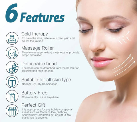 MARZAHAR Ice Roller for Face &amp; Eye Puffiness Relief, Cold Gel Ice Face Roller Massager - Ice Roller Cool Roller For Face Eye Body Facial Shaping Anti Wrinkle Ice Roller Massager Smooth Skin ( Random Color )