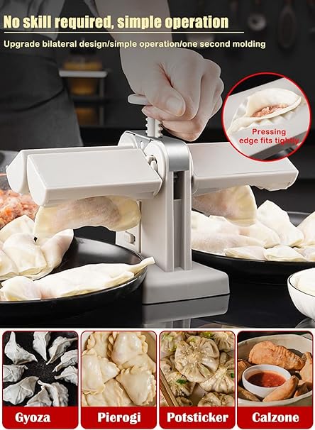 Double head design automatic dumpling machine mold,  dumplings quickly and easily (random color)