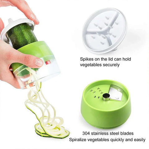 4in1 Vegetable Spiral Cutter / BPA-Free ABS plastic materials and 304 stainless steel blades