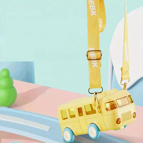 Bus Shape School Water Bottle with Strap 500 ML (Random Color)