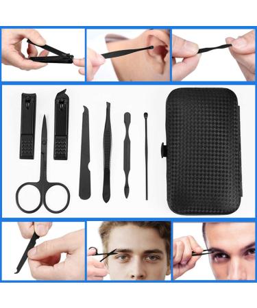 7 PCs QURIPE  Manicure set, Nail Clippers Kit, Stainless Steel Manicure Kit, Nail Clipping Tools Portable Travel Grooming Kit