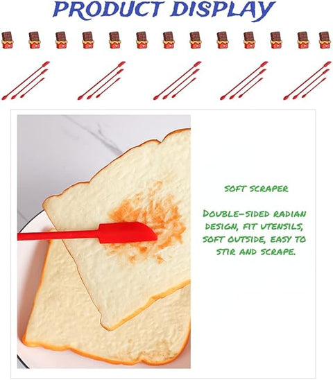 3 pcs Mini Silicone Telescopic Spatula and Scooping Spoon, Mini Makeup Spatula , Heat-resistant Silicone Spatula Sets for Cooking, Cosmetics