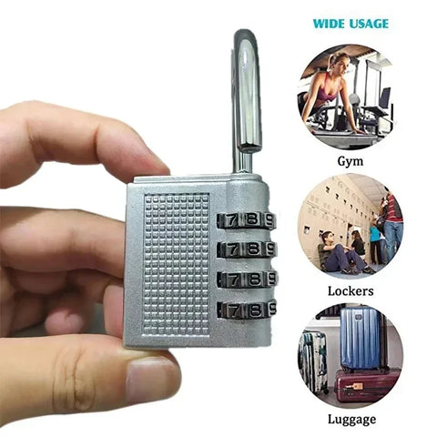 4 Dial Digit Combination Padlock Heavy Duty Weatherproof Code Resettable Changeable Lock Outdoor Use For Door Cabinet Safely 400g