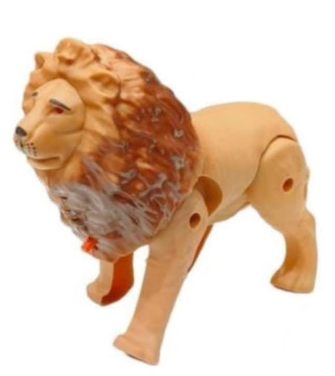 Battery Operated Lion with Light Sound &amp; Walk, Funny Electric Lion Cartoon Toy, Forest Animal Wild Animal Toy