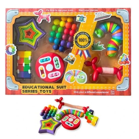 Educational Suit Series: All-in-One Magnetic Building Blocks, Sensory Fidget &amp; STEM Learning Toy Set for Kids | Develops Creativity, Fine Motor Skills &amp; Problem-Solving (Ages 3+)