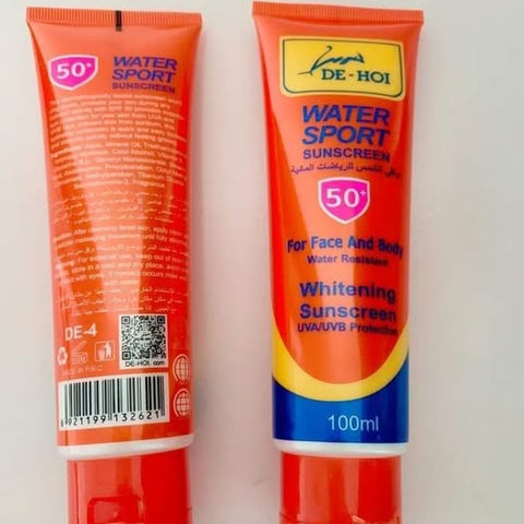 De-Hoi Water-Resistant Whitening &amp; Moisturizer Sunblock Sunscreen | Sun Protection + Skin Brightening | Lightweight &amp; Hydrating for Face &amp; Body