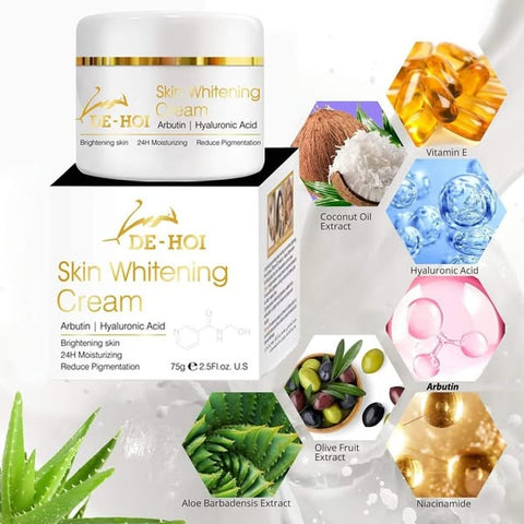 DE HOI Skin Whitening Cream – Brightening &amp; Moisturizing Face and Body Cream for Dark Skin - 75 gram