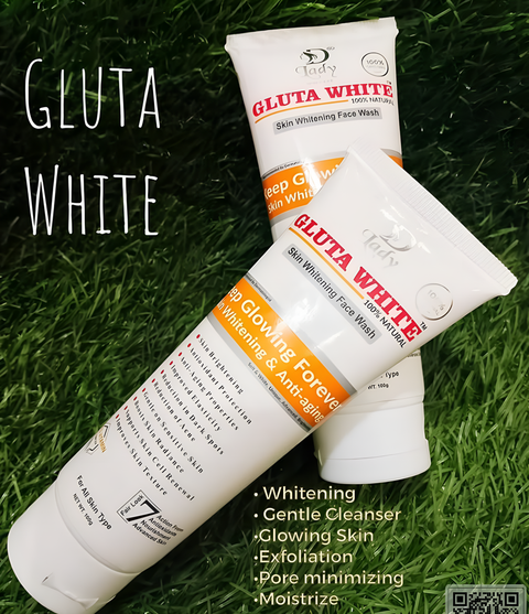 Gluta White Original Skin Whitening Face Wash – Brightening &amp; Hydrating Daily Cleanser 100g
