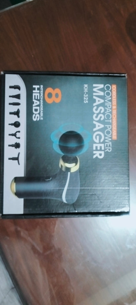Compact Power Massage with 8 Interchangeable Heads, Cordless &amp; Rechargeable Massager for Deep Tissue Muscle Relaxation KH-325.(random color)