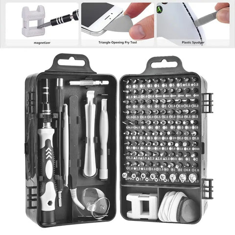 115-in-1 Precision Magnetic Screwdriver Set – Stainless Steel Flat Head Repair Tool Kit for Phones, Computers, Laptops, Watches, Eyeglasses, and Other Electronics - Tool Kit