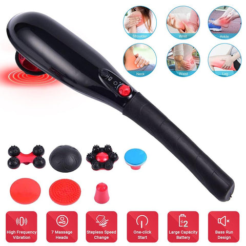 Blue idea Rechargeable Cordless Massager with different heads | Deep Massager for Muscles Neck Cordless Electric Body Massager
