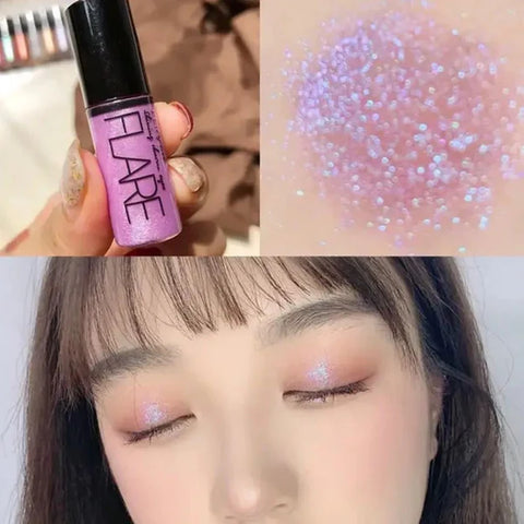 6 PCs set Liquid Glitter Eyeliner, Metallic Shimmer Glitter Eyeshadow, Long Lasting Waterproof Sparkling Eyeliner Eye Shadow