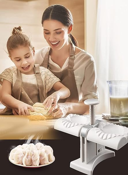 Double head design automatic dumpling machine mold,  dumplings quickly and easily (random color)