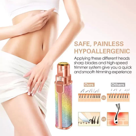 Blawless 2 in 1 eyebrow trimmer | 2 In 1 Hair Remover Chargeable , Multi Attractive Color With USB Charging Cable And Cleaning Brush