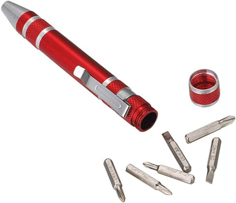 8 in 1 screwdrivers tool pen | Precision Pocket Screwdriver Set Mini Gadgets Repair Tool Mini Pen Screwdriver Set Multi-function Magnetic Screwdriver Kit (Random color) (1 pc)
