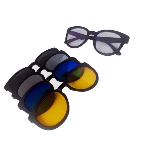 5 in 1 Magic Vision Stylish Sunglass With Quick-change Magnet Lenses | 5 Different Colors