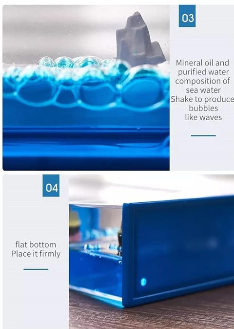 Car Dashboard Cruise Ship Fluid Drift Bottle Boat Floating | Moving Titanic Liquid Wave Cruise Ship,Nautical Car Dashboard|Living Room|Office|Satisfying|Mind Calming|Smooth Movement|