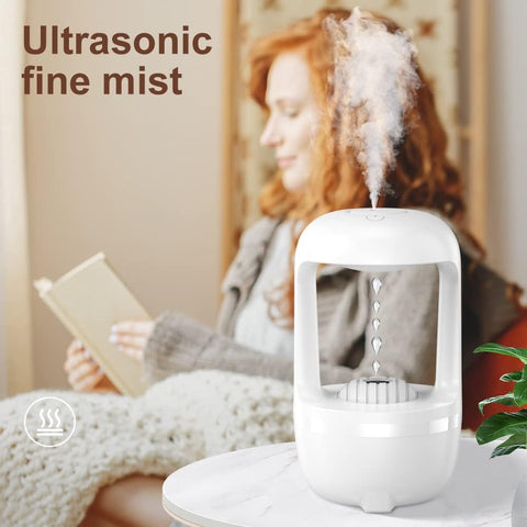 Cool Mist Humidifiers for Bedroom with Cute Water Drops &amp; Light Effects, Small Room Air Diffuser for Baby, Home, Office