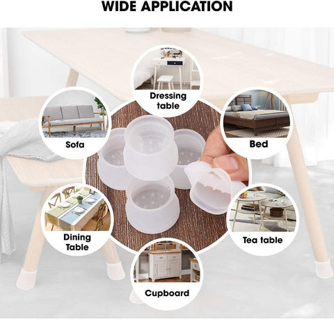 4 Pcs Silicon Chair Leg Covers (Random Color)